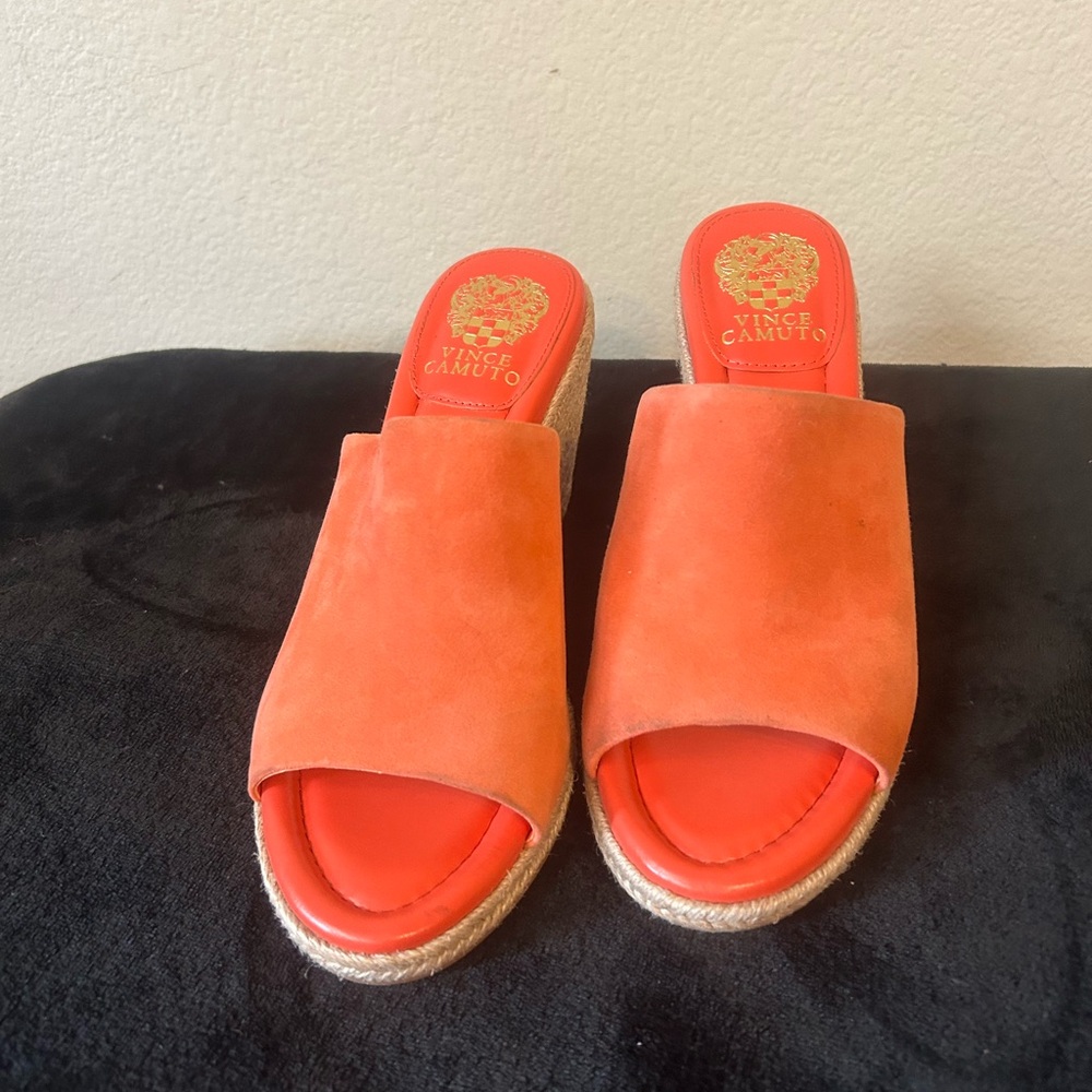 Vince Camuto Orange Espadrille Slides